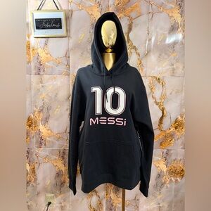 Messi Black Hoodie Sweater, unisex, oversized